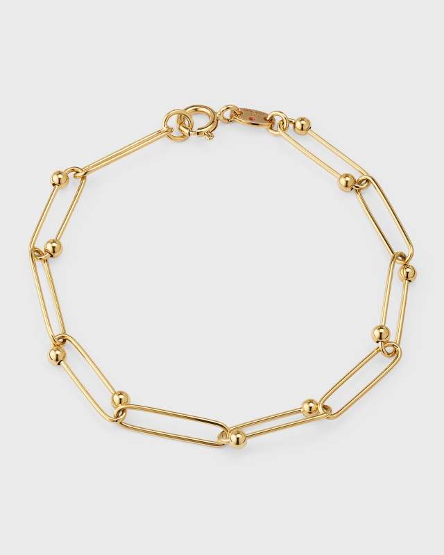 18K Yellow Gold Ball Chain Bracelet